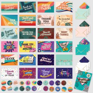 decorably assorted cards with envelopes & stickers - 24 assorted thank you cards pack with envelopes & stickers, blank inside 6x4in thank you cards variety thank you cards with envelopes assorted