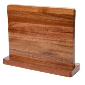 BIRDROCK HOME Wooden Magnetic Knife Block | Acacia Wood Knife Storage | Double-Sided Strong Magnetic Knife Holder | Knife Organizer for Kitchen & Space-Saving Design | No Knives Included | 12.8"Lx10"H