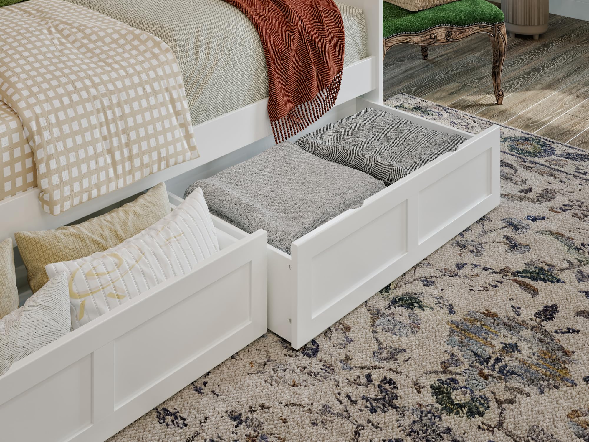 Acadia Twin Wood Daybed with Set of 2 Drawers in White