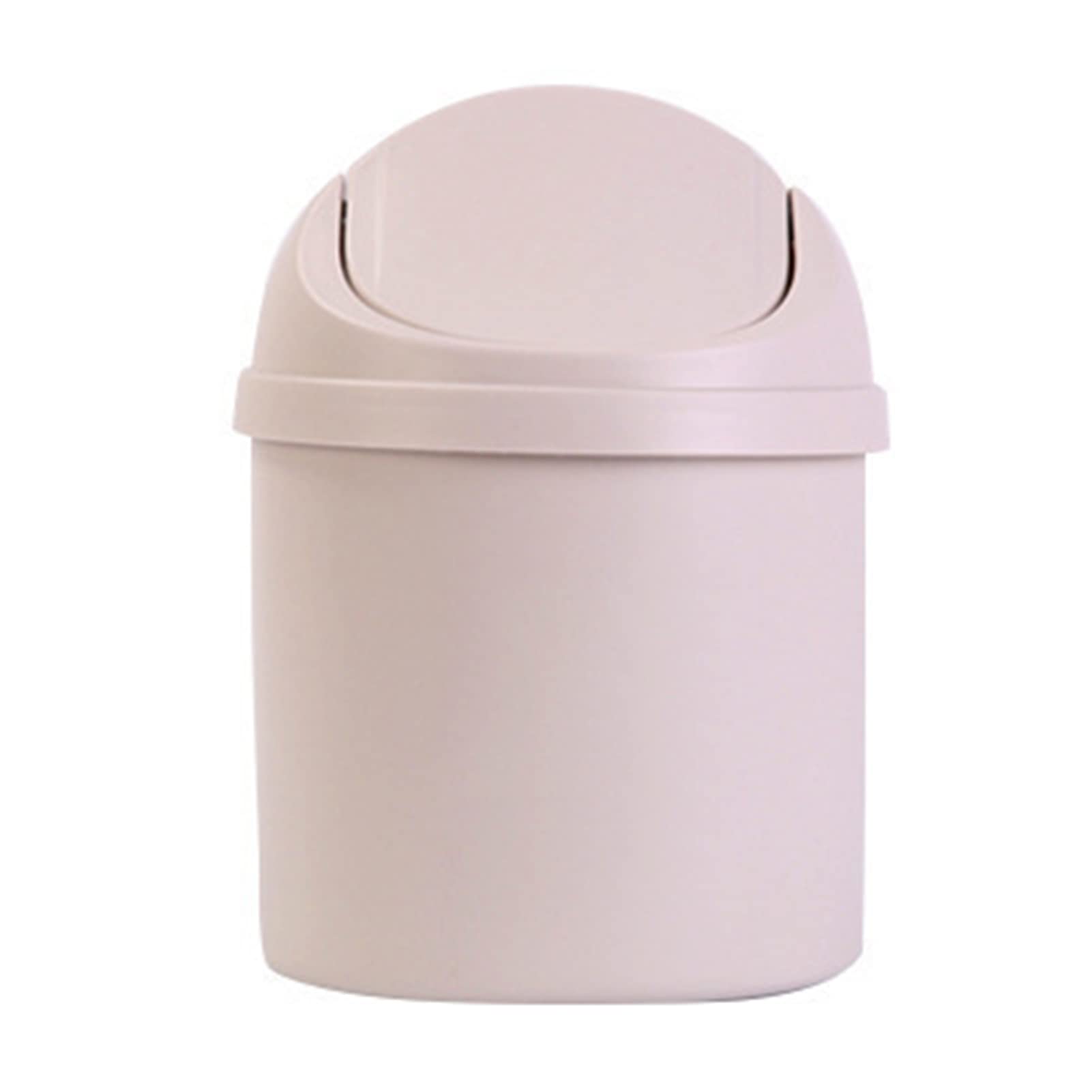 TITA-DONG Desktop Trash Can, PP Countertop Trash Can with Intimate Lid, Mini Tabletop Garbage Can, Compact Waterbasket for Home Kitchen Desk Bedroom Vanity Living Room Coffee Table(White)