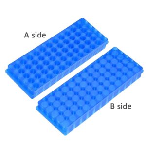 2Pcs Tube Rack Microcentrifuge Tube Racks Double-Sided Plate Centrifugal Pipe Rack for 0.5ml-2ml Centrifugal Pipe 60 Holes (Blue-Green)