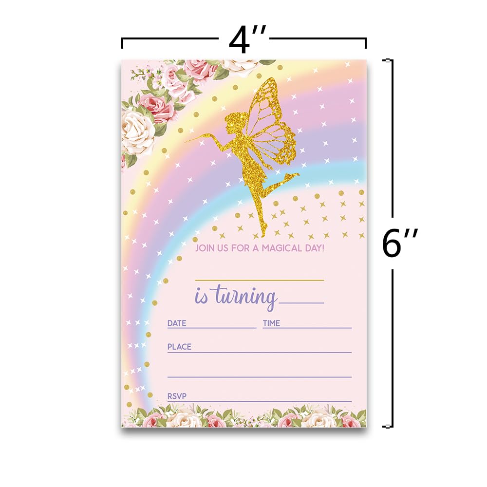 FujLoy Fairy Invitation, Fairy Birthday, Fairy birthday party, Fairy Birthday Decorations.（068）