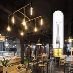 25 Watt T10 Clear Tubular Incandescent Light Bulb, Vintage Style Showcase Bulb,Showcase lamp, 2700K Soft White, E26 Medium Base, 280 Lumens,T10 Tubular Bulb (6)