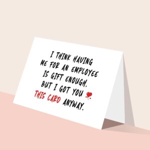 Fumnwoks Boss Day Card for Boss, Boss Birthday Card from Employee, Humorous Boss Day Gifts for Men Women, Happy Boss Day Card for Him Her,