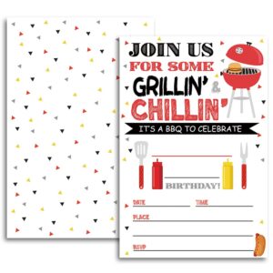 fujloy bbq birthday party invitation, barbecue party invitation, bbq invitation, bbq birthday invitation.（059）