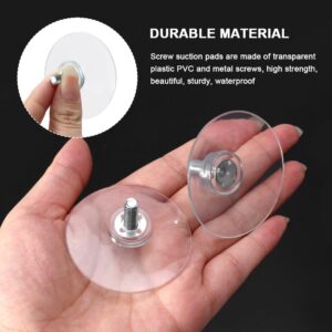 DKEBSKESR 8 Pack Glass Tabletop Transparent Suction Cups, Suction Cups for Glass, Heavy Duty Suction Cups with Screw Bathroom Hook Suction Cups