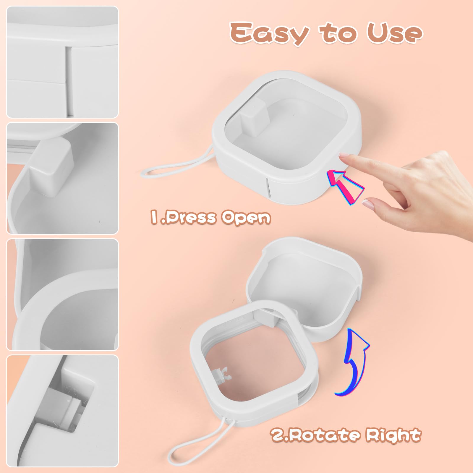 Hair Tie Organizer, Small Portable Hair Accessories Storage Can Be Stackable Or Hung On The Wall, Small Items Holder Hair Tie Organizer for Jewelry Hair Stuff Hair Clip Hair Tie Cotton Swab Desktop