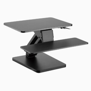 desky zero adjustable standing desk converter - 6.3-17.3'' height adjustable desktop standing desk riser - stand up desk top - sit stand desk converter - converter for standing desk - black lift desk