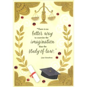 designer greetings no better way to exercise the imagination: 3d scales of justice and diploma hand decorated graduation congratulations card for law degree