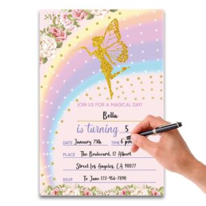 FujLoy Fairy Invitation, Fairy Birthday, Fairy birthday party, Fairy Birthday Decorations.（068）