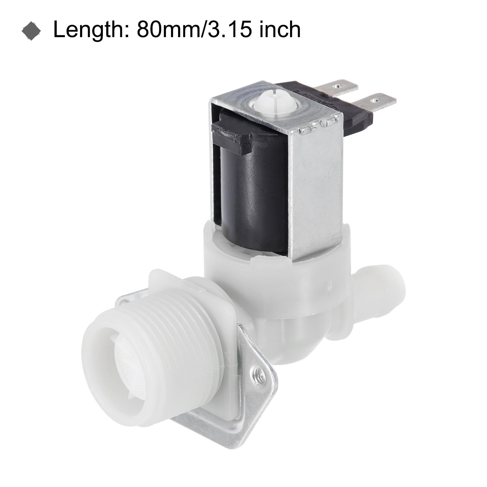 MECCANIXITY Water Inlet Valve Ice Maker Water Inlet Solenoid Valve for General Refrigerators 80mm Creamy White