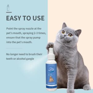 JUC Dog Breath Freshener for Dogs & Cats Teeth Cleaning Spray Dog Bad Breath Pet Oral Care Spray 4fl.oz