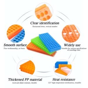2Pcs Tube Rack Microcentrifuge Tube Racks Double-Sided Plate Centrifugal Pipe Rack for 0.5ml-2ml Centrifugal Pipe 60 Holes (Blue-Green)