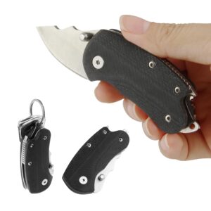 bykco small folding pocket knife, g10 handle small edc knife, 1.8 inch blade mini keychain knife with bottle opener, perfect edc tool for women teens men(1 pack, bg103)