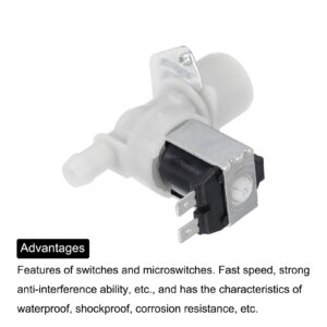 MECCANIXITY Water Inlet Valve Ice Maker Water Inlet Solenoid Valve for General Refrigerators 80mm Creamy White