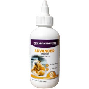 piccardmeds4pets advanced ear cleansing solution flush salicylic acid + aloe 4oz.