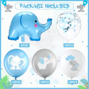 45 Pieces Elephant Balloon 12 Inch Baby Shower Elephant Balloon for Baby Boy Girl Gender Reveal Elephant Animal Themed Birthday Party Supplies Indoor Outdoor Decor (Lovely Style)