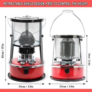 Kerosene Heater & Stove, Kerosene Heater for Indoor Use, 9000 BTU, Outdoor Camping Portable Kerosene Heater Camp Tent Heater for Ice Fishing, Hunting, Hiking, Survival Emergency & Patio（4.6L）