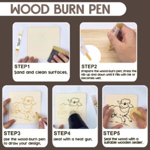 1DFAUL Wood Burn Paste Pen Kit, 4OZ Wooden Burning Gel, Double Sided Wood Burn Marker Kit for DIY Beautiful Wooden Burning in Minutes, Perfect for Beginners Handmade Meaningful Gifts