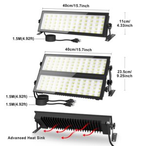 TiYiViRi 2 Pack 120W LED Shop Light, 10000LM Super Bright LED Garage Light, IP66 Waterproof Outdoor Floodlight, 5000K Daylight White LED Exterior Light for Basketball Court, Stadium, Playground