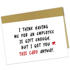 Fumnwoks Boss Day Card for Boss, Boss Birthday Card from Employee, Humorous Boss Day Gifts for Men Women, Happy Boss Day Card for Him Her,