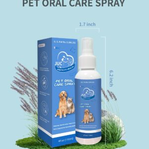 JUC Dog Breath Freshener for Dogs & Cats Teeth Cleaning Spray Dog Bad Breath Pet Oral Care Spray 4fl.oz