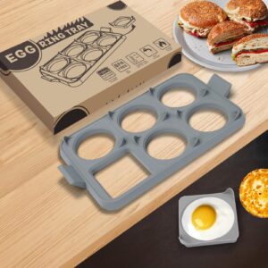 Mofeez 7-Piece Griddle Egg Ring Tray - Non-Stick Food-Grade Silicone, Detachable Rings, Easy to Clean Egg Ring Molds, Perfect for Cooking, Heat Resistant Pancake Rings