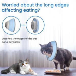 IDOGCHEW Cat Cone Collar Soft, Cat Recovery Collar Stop Licking After Surgery, Kitten Elizabethan Collar, Adjustable, Lightweight, Comfortable - Blue, S