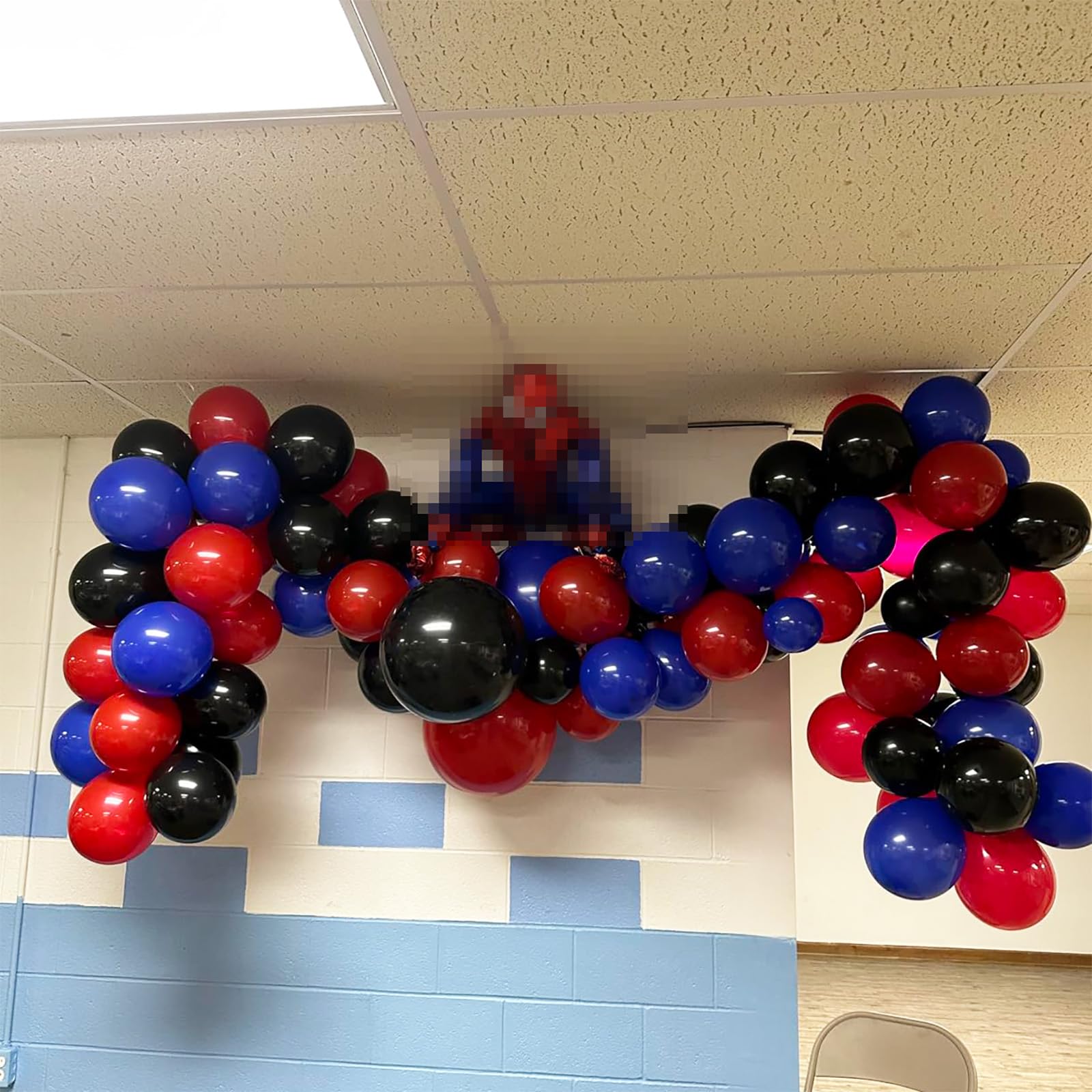 Red Blue Black Balloon Arch Garland Kit, 101 Pcs Matte Red Black and Royal Blue Latex Balloon Garland Kit for Super Spider Hero Party Boys Kids Birthday Baby Shower Graduation Party Decorations