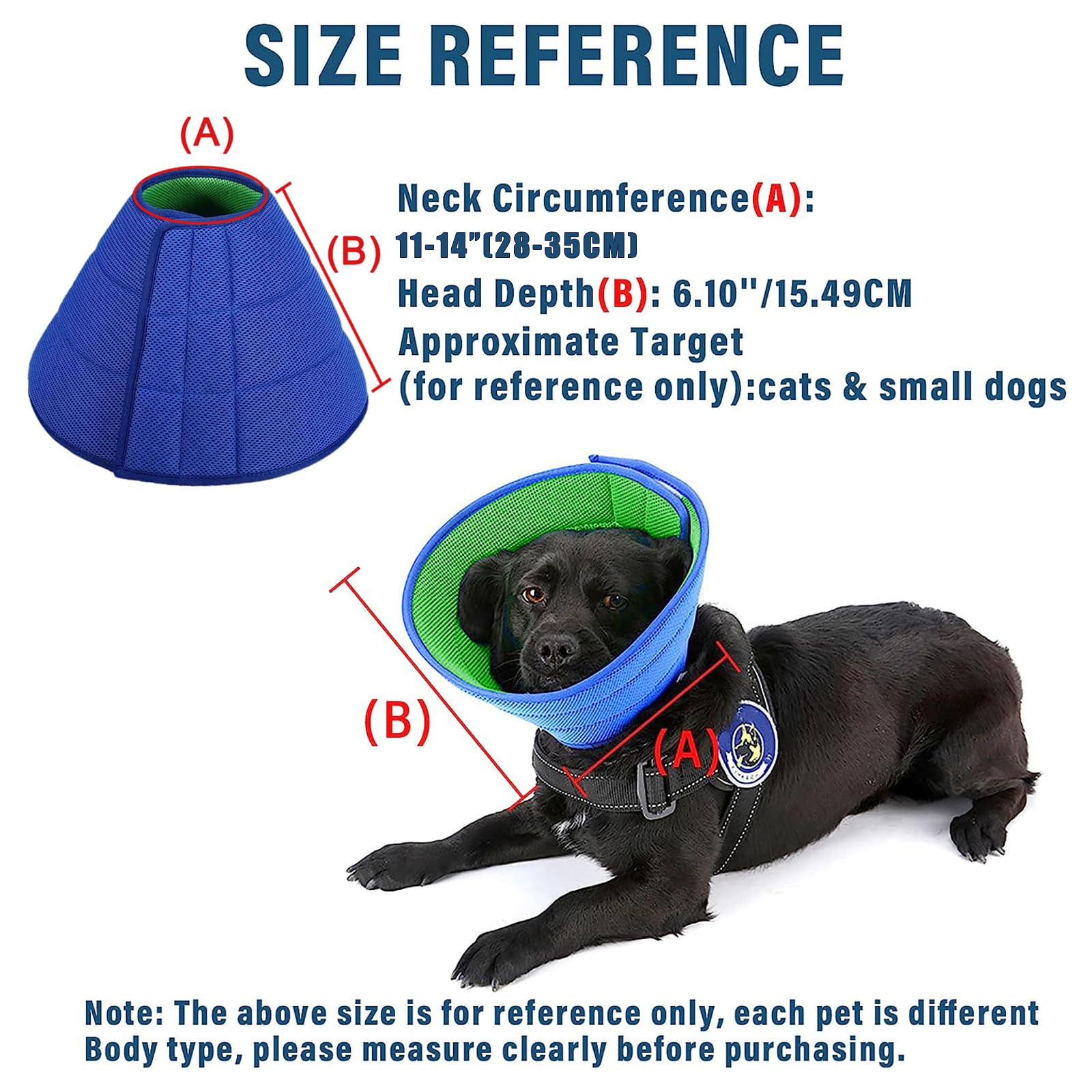 Soft Dog Cone Collars for Small Medium Dogs, Lightweight Recovery Elizabethan Collar for Dog After Surgery, Comfortable Soft Material Adjustable Pet Cone Washable (Neck: 11''-14'')