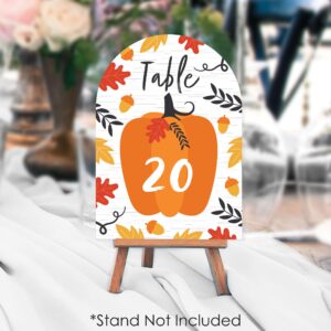 Big Dot of Happiness Fall Pumpkin - Halloween or Thanksgiving Party Double-Sided 5 x 7 inches Cards - Table Numbers - 1-20