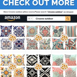 Cirzone Outdoor Pillows, Outdoor Pillow Covers 18x18 Set of 4 Waterproof Decorative Throw Pillow Covers Boho Decorations for Patio, Garden, Balcony