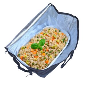 Electric Heated Insulated Food Delivery Bag, Pizza Delivery Bags for Hot and cold Food Large Reusable (23x14, Delivery Bag + Heating Pad)