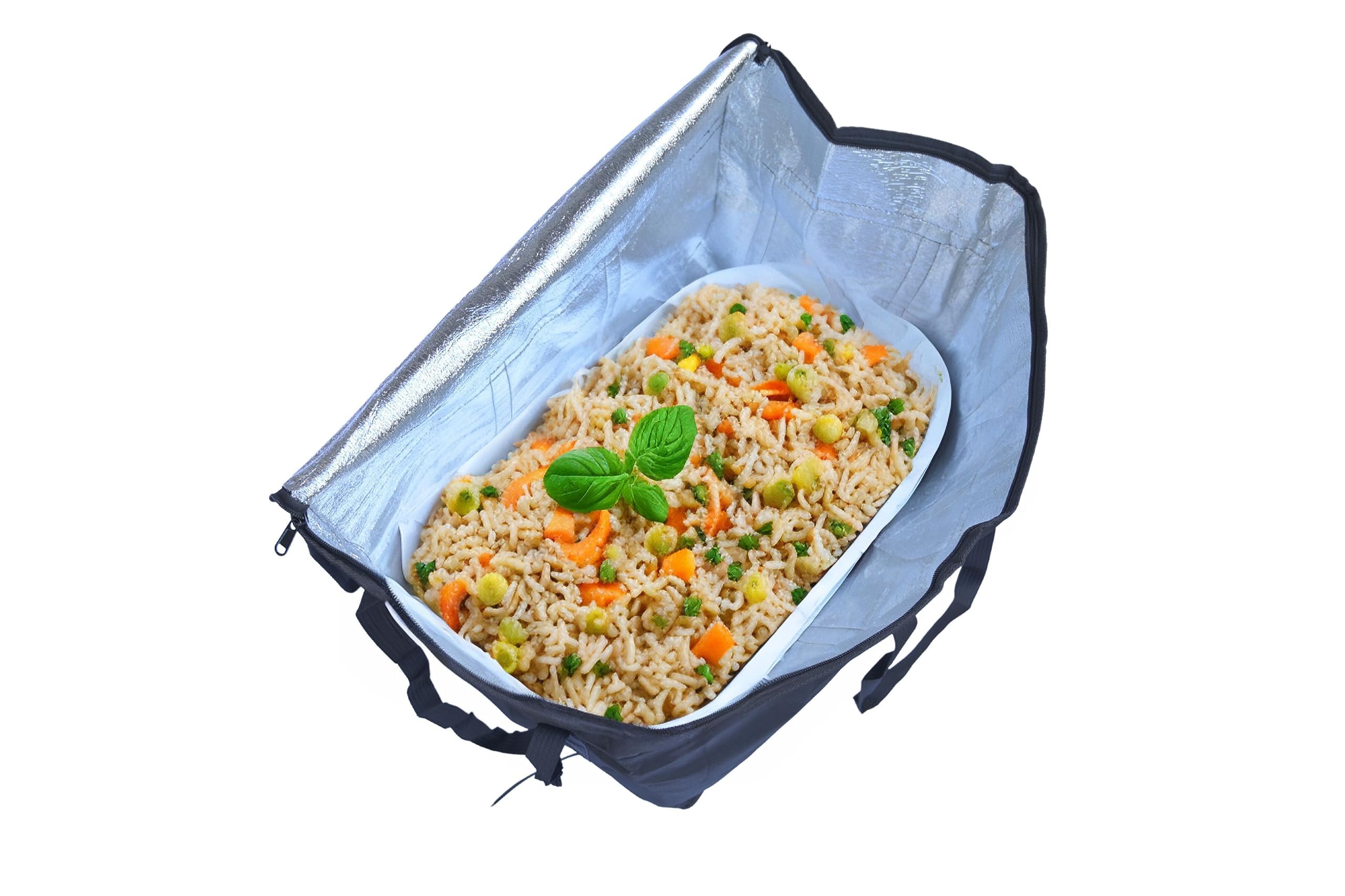 Electric Heated Insulated Food Delivery Bag, Pizza Delivery Bags for Hot and cold Food Large Reusable (23x14, Delivery Bag + Heating Pad)