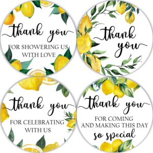 cgvovgr 80 pcs lemon love bridal shower stickers - refreshing lemon themed party favor labels for birthday parties and bridal showers