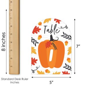 Big Dot of Happiness Fall Pumpkin - Halloween or Thanksgiving Party Double-Sided 5 x 7 inches Cards - Table Numbers - 1-20