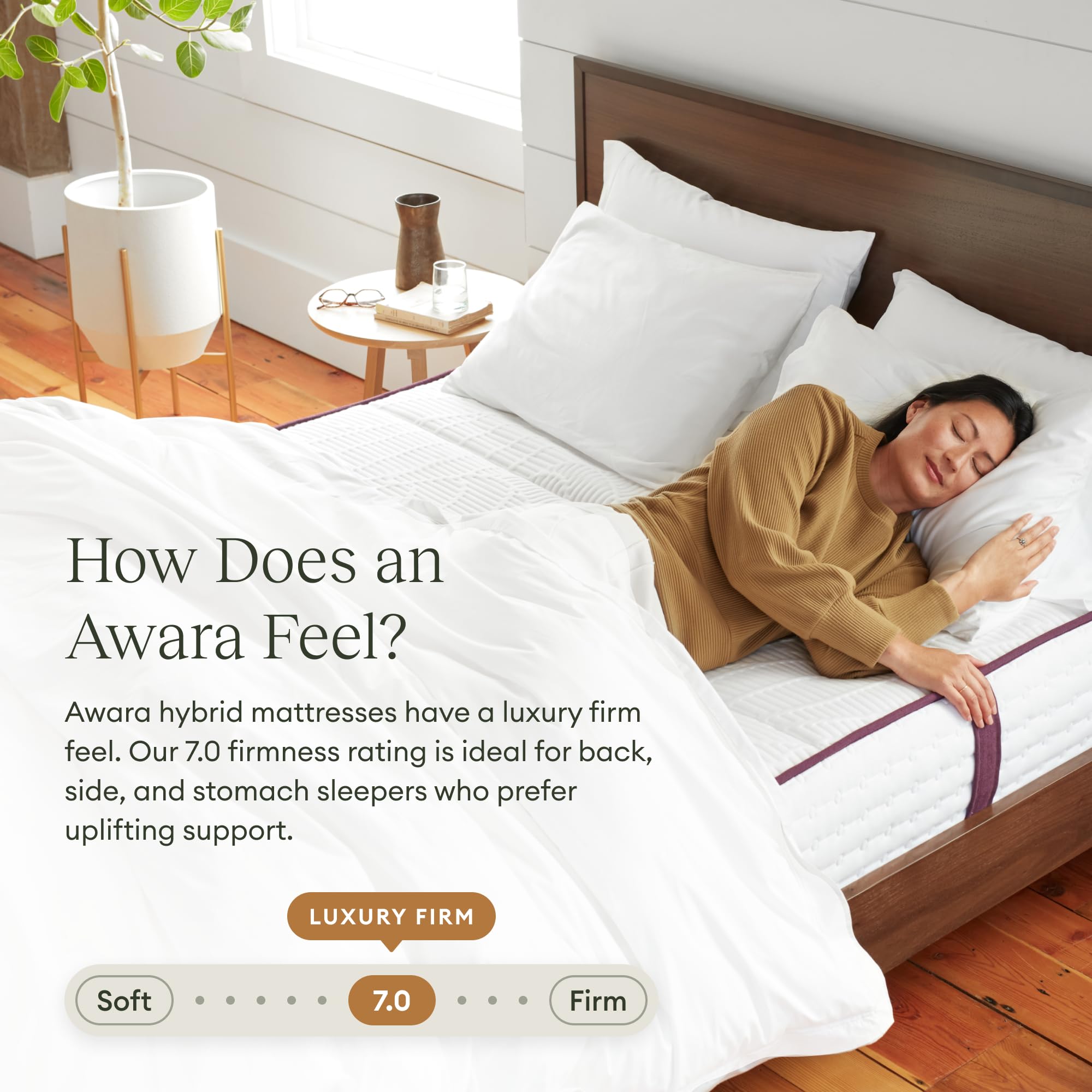 AWARA Natural Hybrid King Mattress 10 Inch - Certified Natural Latex - Sustainable New Zealand Wool - Steel Springs - 365-Night Trial, White