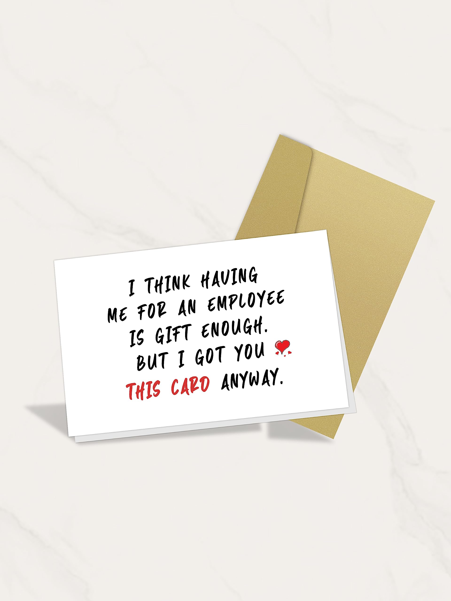 Fumnwoks Boss Day Card for Boss, Boss Birthday Card from Employee, Humorous Boss Day Gifts for Men Women, Happy Boss Day Card for Him Her,