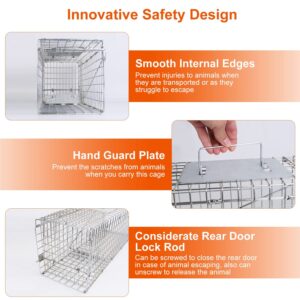 iMounTEK Humane Animal Cage Trap Live Hunting Trap Cage Catch Live Animal Rodent Cage Collapsible Galvanized Wire for Small Raccoons Beavers Groundhogs Foxes Armadillos