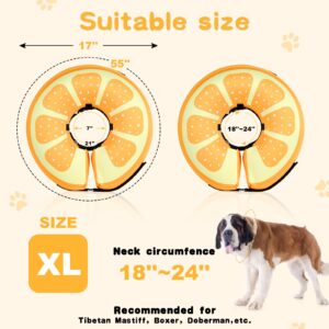 Sivomens Dog Cone, Protective Inflatable Dog Collar for XL Dogs, Comfortable Dog Recovery Cones After Surgery, Washable Dog Donut Collar Prevents Licking Wounds & No Blocking Vision, XL(18"-24")