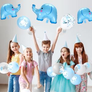 45 Pieces Elephant Balloon 12 Inch Baby Shower Elephant Balloon for Baby Boy Girl Gender Reveal Elephant Animal Themed Birthday Party Supplies Indoor Outdoor Decor (Lovely Style)