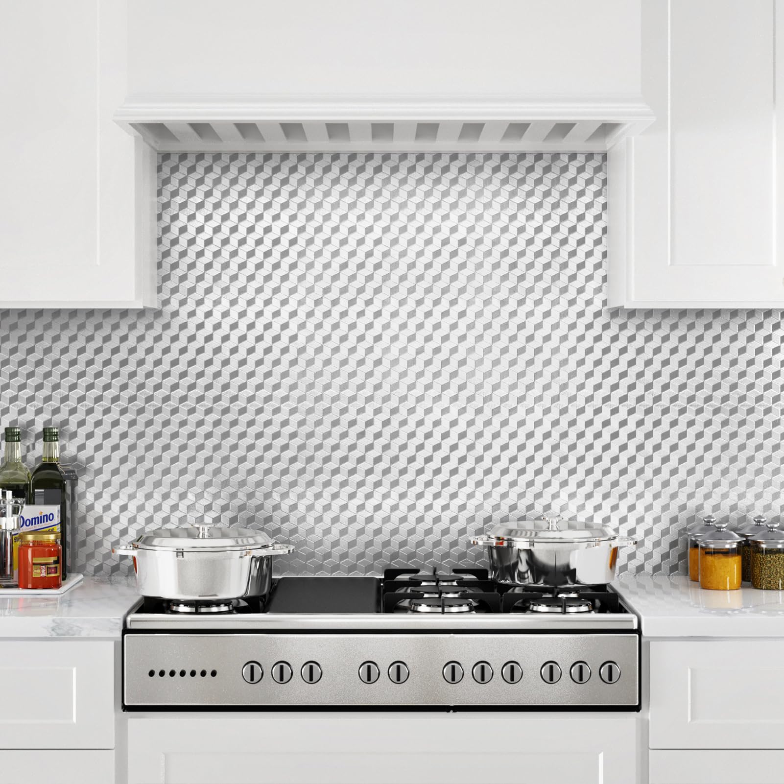 WESTICK Stainless Steel Contact Paper for Appliance Oil Proof Stainless Steel Wallpaper Peel and Stick Waterproof Silver Countertop Contact Paper for Kitchen Backsplash Stove Fridge Wrap 78"x15.8"