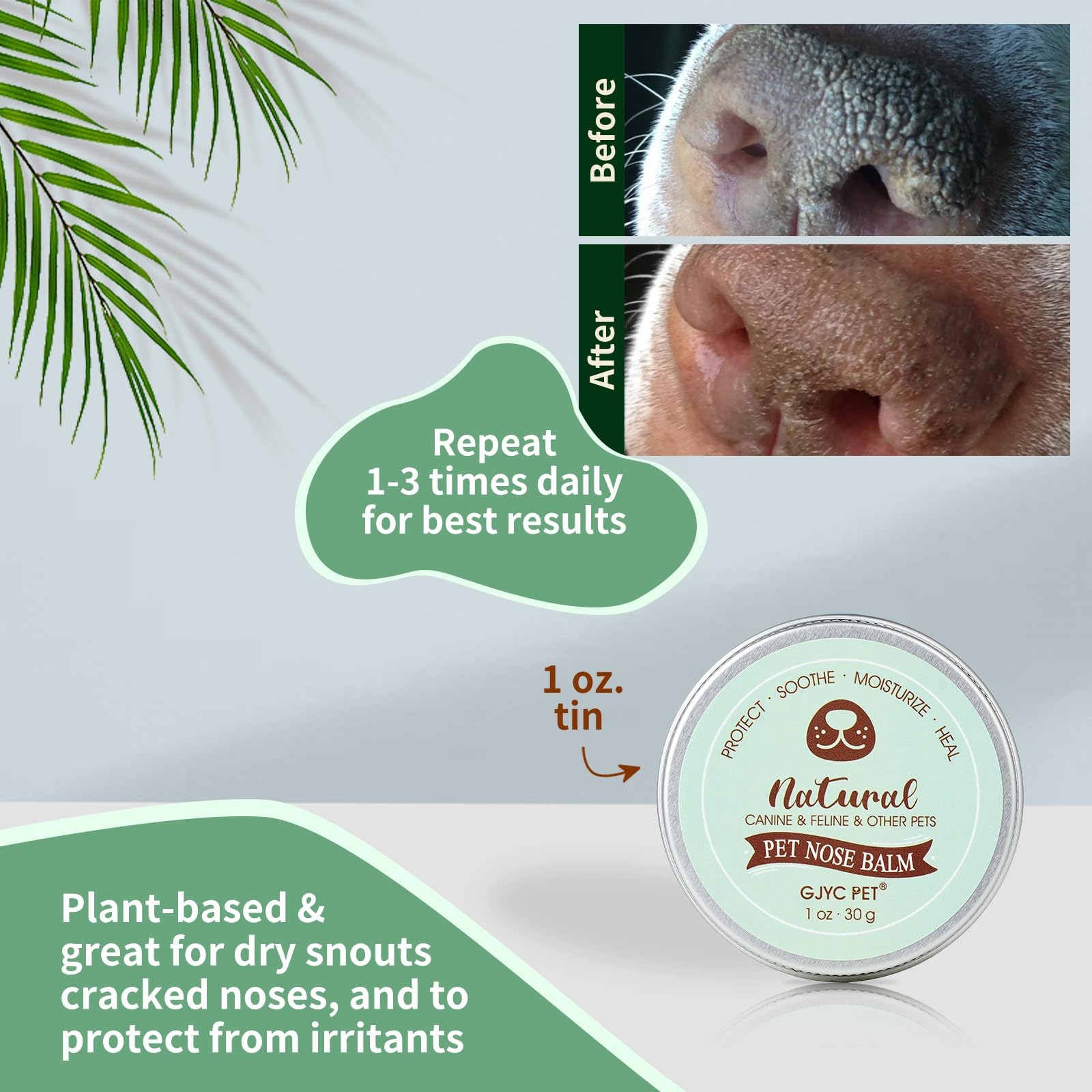 Pet Nose Balm for Dogs & Cats - Natural Healing & Moisturizing Balm for Dry, Cracked Snouts - Plant-Based, Soothing Skin Formula