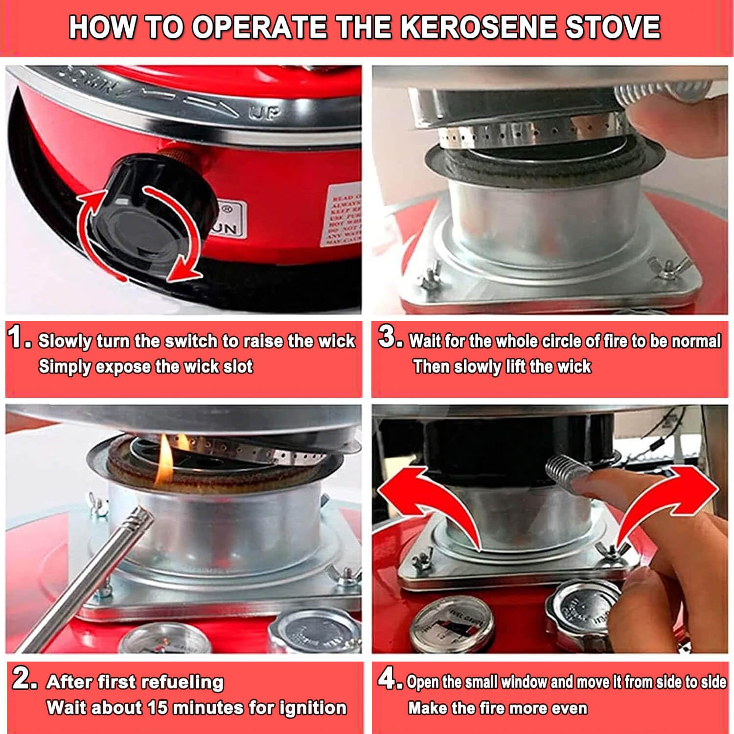 Kerosene Heater & Stove, Kerosene Heater for Indoor Use, 9000 BTU, Outdoor Camping Portable Kerosene Heater Camp Tent Heater for Ice Fishing, Hunting, Hiking, Survival Emergency & Patio（4.6L）