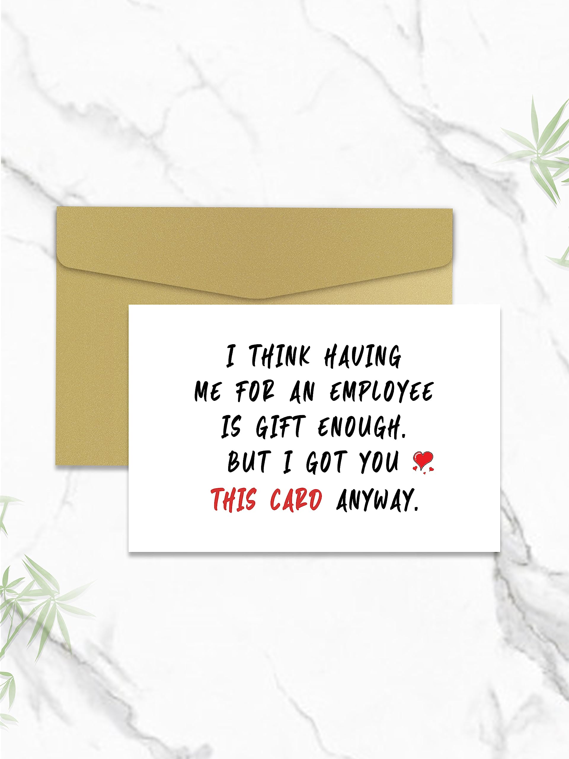 Fumnwoks Boss Day Card for Boss, Boss Birthday Card from Employee, Humorous Boss Day Gifts for Men Women, Happy Boss Day Card for Him Her,