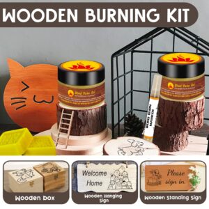 1DFAUL Wood Burn Paste Pen Kit, 4OZ Wooden Burning Gel, Double Sided Wood Burn Marker Kit for DIY Beautiful Wooden Burning in Minutes, Perfect for Beginners Handmade Meaningful Gifts