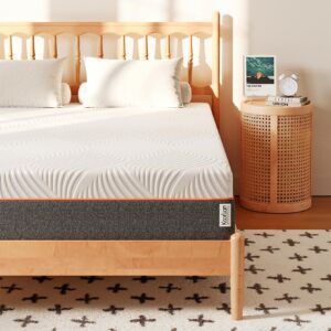 koorlian full size mattress, 10 inch gel memory foam mattress for cooling sleep & pressure relief, full bed mattress in a box with breathable knitted cover, fiberglass free, orange