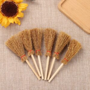 Ciieeo 12pcs Mini Broom with Red Rope Witches Mini Broom Prop Mini Witch Broom Halloween Mini Witch Broom for Costume Cosplay Party