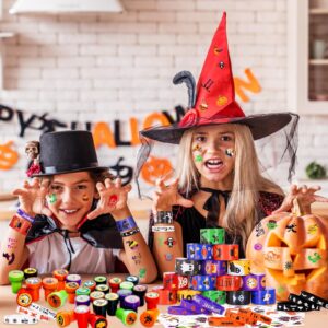 Halloween Party Favors for Kids Toys 264pcs Halloween Prizes Bulk for Kids, Halloween Goody Bag Fillers including Stamper Tattoos Slap Bracelets Rubber Bracelets Treats Non Candy Party Supplies