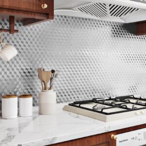 WESTICK Stainless Steel Contact Paper for Appliance Oil Proof Stainless Steel Wallpaper Peel and Stick Waterproof Silver Countertop Contact Paper for Kitchen Backsplash Stove Fridge Wrap 78"x15.8"